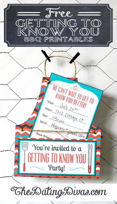 Get to know the neighbors! Host a BBQ with these ADORABLE printables! Makes it simple AND fun!! www.TheDatingDivas.com #BBQprintables #freeprintables #summerprintables Neighborhood Events, Neighborhood Ideas, Date Ideas Romantic, Neighborhood Activities, Block Party Invitations, Creative Date Ideas, Wagon Ideas, Neighborhood Block Party, Community Ideas