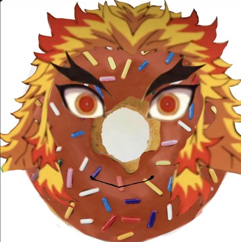 Rengoku And Ace Donut, Rengoku Doughnut, Rengoku Donut Joke, Demon Slayer Emojis For Discord, Funny Rengoku, Rengoku Donut, Donut Meme, Humor Otaku, Whatsapp Wallpaper Cute