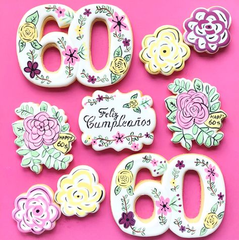 60 Th Birthday Cookies, 60th Cookies Birthday, 60th Birthday Cookies Decorated, 60th Birthday Cookies, 60 Birthday Cookies, 60th Birthday Cookies For Ladies, 60th Birthday Sugar Cookies, Hand Painted Cookies, Paint Cookies