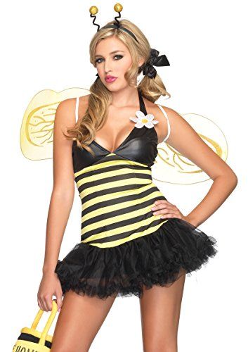 Leg Avenue Women's 4 Piece Daisy Bee Costume Yellow/Black Small/Medium Best Halloween Costumes & Dresses USA Bumblebee Costume, Leg Avenue Costumes, Halloween Costumes For Sale, Halloween Aesthetic Vintage, Crafts Halloween Diy, Quotes Halloween, Bee Costume, Bee Dress, Games Halloween