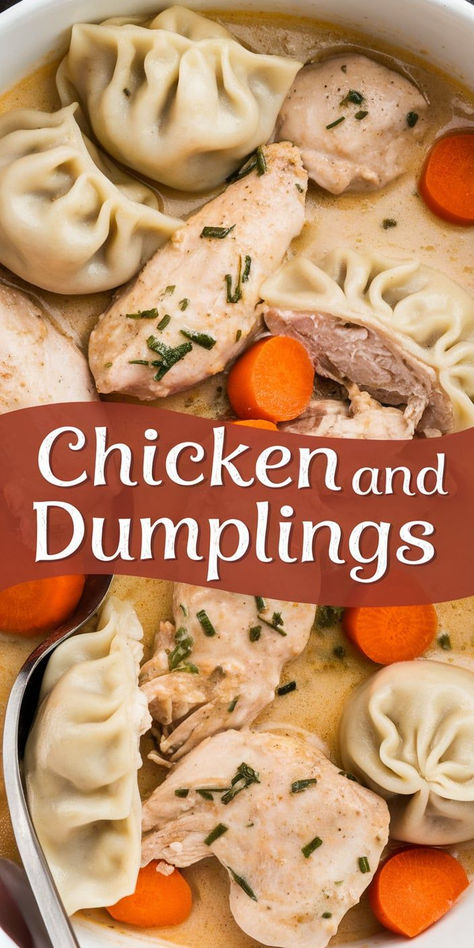 Classic Chicken and Dumplings – Indulge in a bowl of classic chicken and dumplings! Made with fresh ingredients and savory herbs, this dish brings warmth and nostalgia to every bite. Chicken And Dumplings Recipe, Steamed Chicken, Chinese Dumplings, Hearty Chicken, Dumplings Recipe, Savory Herb, Southern Dishes, Dumpling Recipe, Classic Southern