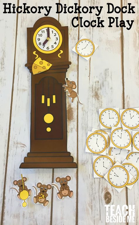 Clock Theme Party Decoration, Hickory Dickory Dock Craft, Nursery Rhyme Math, Story Bags, Rhyming Preschool, Craft Exhibition, Nursery Rhyme Crafts, Flannel Stories, Nursery Rhyme Theme