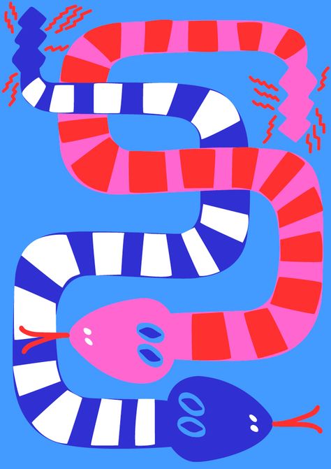 Snake Graphic Design, Snake Graphic, Snake Illustration, Cool Doodles, Pattern Design Inspiration, Snake Art, Pottery Painting Designs, New Year Card, Colorful Drawings