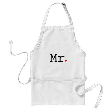 Mr. Husband Groom His Hers Newlywed Apron Dr. Seuss, Fat Pants, Funny Aprons, Kiss The Cook, Bbq Apron, White Apron, Baking Apron, Aprons For Men, Monogram Wreath