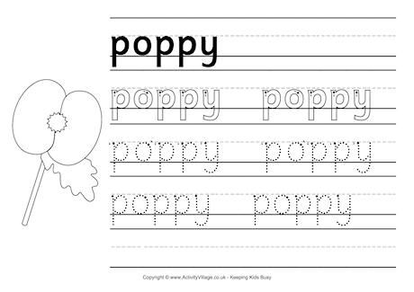 Handwriting worksheet - poppy Creative Writing Stories, Remembrance Day Activities, Printable Handwriting Worksheets, Handwriting Worksheet, Writing Story, Activity Sheets For Kids, Acrostic Poem, Handwriting Worksheets, Year 6