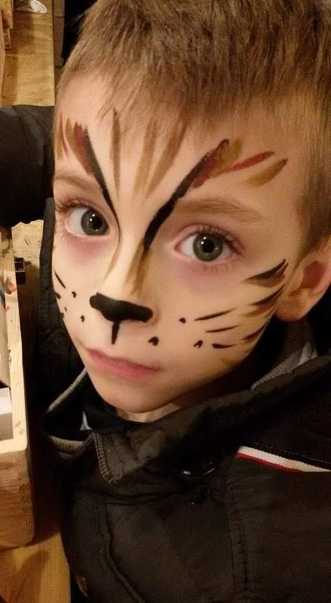 Circus Animal Face Paint, Kids Cheetah Face Paint, Meerkat Face Paint, Simple Lion Face Paint, Lion Face Painting For Kids, Easy Animal Face Paint Ideas For Kids, Kangaroo Face Paint, Animal Face Paintings Easy, White Tiger Face Paint