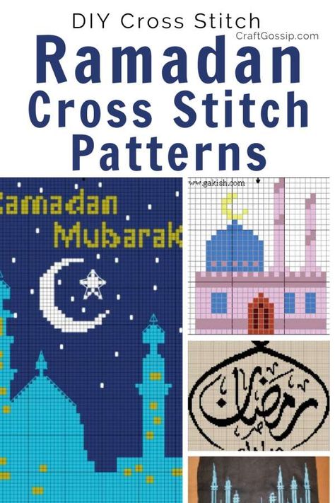 Islamic Cross Stitch Patterns for Ramadan – Cross-Stitch Islamic Cross Stitch, Ganesh Cross Stitch Pattern, Islamic Cross Stitch Pattern, Ramadan Cross Stitch Pattern, Ramadan Kareem Embroidery, Cross Stitch Arabic Calligraphy, Moroccan Cross Stitch, Ramadan Crafts, Tulip Design