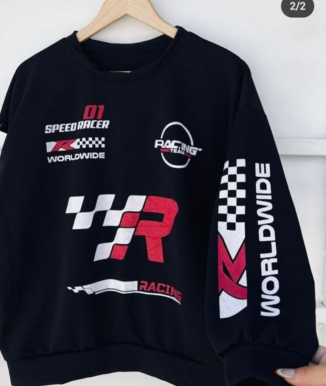 Racing Shirt Outfit, Italian Food Truck, Racer Outfit, F1 Clothes, Full Sleeve Women, Motorsport Clothing, Race Shirts, Racing Clothes, Club Merch