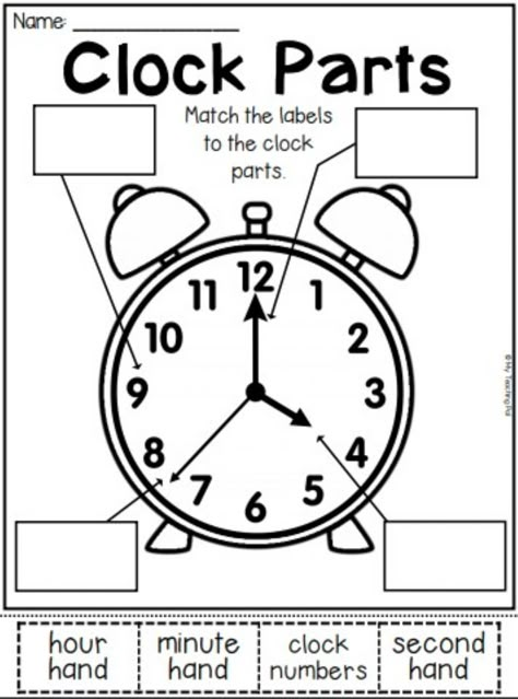 Parts Of A Clock, Kindergarten Telling Time, Clock Worksheets, How To Tell Time, Math Practice Worksheets, Telling Time Worksheets, Free Preschool Worksheets, Math Measurement, 1st Grade Math Worksheets