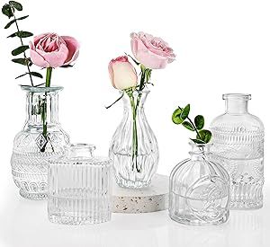 Amazon Link Center Table Decoration, Vasos Vintage, Center Table Decor, Glass Bud Vases, Small Glass Vases, Vase For Flowers, Boho Styl, Mini Glass Bottles, Space Style