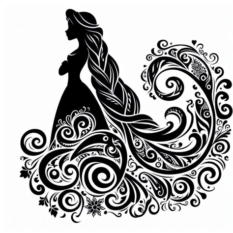 Disney Shilloutte, Disney Silhouette Art Stencil, Disney Princess Silhouette Tattoo, Disney Princess Silhouette Printables, Silhouette Art Disney, Princess Svg Free Disney Silhouettes, Disney Stencils, Disney Silhouette Art, Henne Tattoo