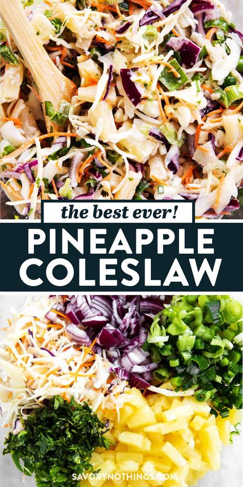 Pulled Pork Side Dishes, Slaw For Pulled Pork, Pineapple Coleslaw Recipe, Pork Side Dishes, Coleslaw For Pulled Pork, Best Coleslaw, Pineapple Coleslaw, Pulled Chicken Sandwiches, Sweet Dressing