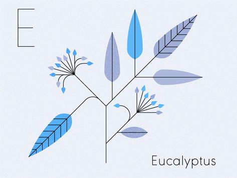 Plants Graphic Design, Eucalyptus Plant Drawing, Geometric Plant Illustration, Eucalyptus Illustration, Eucalyptus Design Illustration, Eucalyptus Pattern, Plants Graphic, Plants Illustration, Plants Pattern