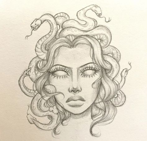 Medusa Drawing Pencil, Drawing Ideas Medusa, Greek Mythology Statue Drawing, Medusa Face Drawing, Medusa Pencil Drawing, Medusa Easy Sketch, Medusa Pencil Sketch, Aphrodite Body Drawing, Unique Portrait Art Drawings