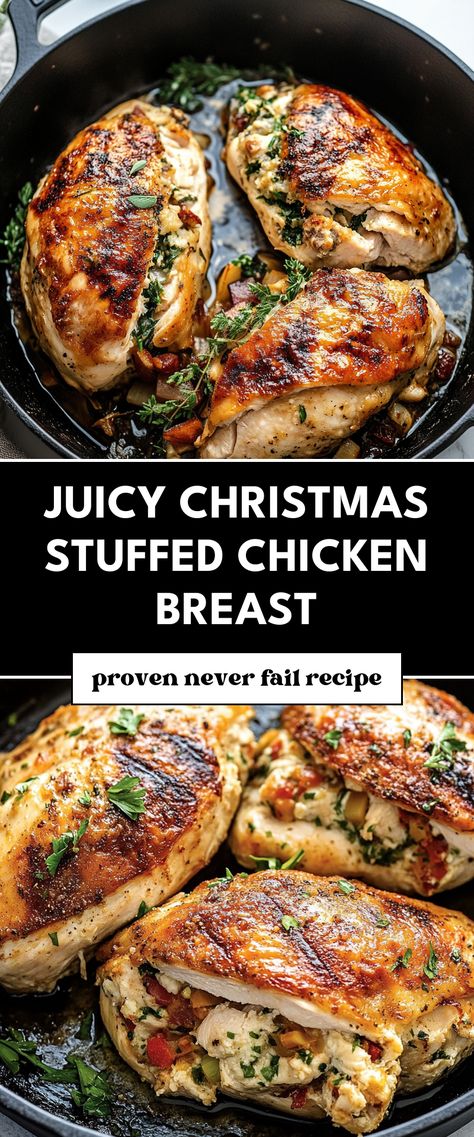 Image for Juicy Christmas Stuffed Chicken Breast Christmas Stuffed Chicken, Festive Chicken Recipes, Christmas Chicken Recipes, Butterfly Chicken Breast, Butterflied Chicken, Christmas Chicken, Stuffed Chicken Breast, Best Christmas Recipes, Breast Recipe