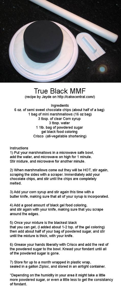 Black Fondant Recipe, How To Make Black Fondant, Black Fondant Cake, Baking Design, Candy Alternatives, Black Fondant, Fondant Recipe, Icing Frosting, Smooth Cake