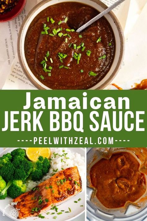 This Jamaican jerk BBQ sauce recipe strikes a harmonious balance between fiery, sweet, and smoky flavors. Combining the elements of a classic American barbecue sauce with the bold spices and Caribbean flair of jerk seasoning, it creates a uniquely delicious sauce perfect for the grilling season. Jerk Barbecue Sauce Recipe, Jamaican Bbq Sauce, Jamaican Jerk Bbq Sauce Recipe, Jerk Sauce Recipe Authentic, Jerk Bbq Sauce Recipe, Jerk Sauce Recipe, Jerk Bbq Sauce, Hawaiian Bbq Sauce Recipe, Caribbean Sauce