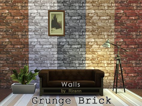 Grunge Brick Walls in 5 color variations. Found in TSR Category 'Sims 4 Walls' Sims 4 Cc Brick Wallpaper, Ts4 Furniture Cc, Sims 4 Walls, Bratz Characters, Furniture Cc, Sims 4 Furniture, Brick Walls, Brick Wallpaper, Sims 4 Build