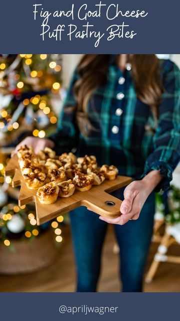 April Wagner on Instagram: "SAVE THIS POST! It’s another #puffpastry #appetizer recipe 🙌🏻 My Fig and Goat Cheese Pastry Bites are not only SUPER easy but super delish as well. If you aren’t a fan of goat cheese, you can easily use cream cheese or even brie! 🎄Preheat oven 400 degrees and bake for 15 min •mini muffin pan/spray non stick spray •puff pastry cut into small squares •goat cheese •fig jam/spread •chopped walnuts #goatcheese #christmasrecipes #holidayrecipes #appetizerideas #appeti Xmas Nibbles, Appetizer Puff Pastry, Goat Cheese Puff Pastry, Fig And Goat Cheese, Puff Pastry Bites, Cream Cheese Puffs, Pastry Bites, Phyllo Dough Recipes, Puff Pastry Appetizers