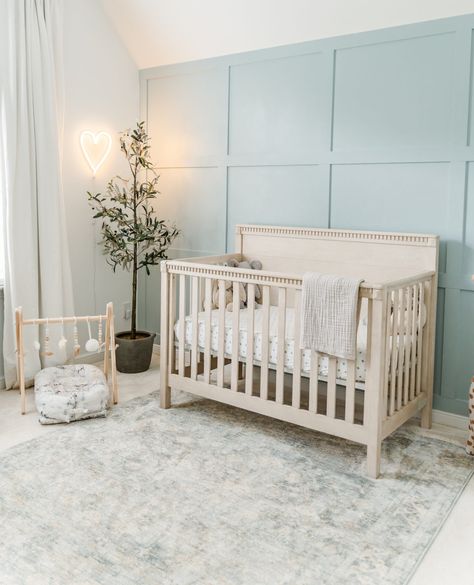 We think the nursery is just as much for the parents as it is for the baby. And this cool and calm nursery foots the bill perfectly—it’s just the spot for creating a relaxing and peaceful mood. Click here to see more of this beautiful nursery on the blog. 📸: @kristenp1 Toddler Boy Bedrooms, Toddler Boys Bedroom Ideas, Calming Nursery, Baby Blue Nursery, Nursery Paint Colors, Space Themes, Boys Bedroom Ideas, Boy Bedrooms, Nursery Accents