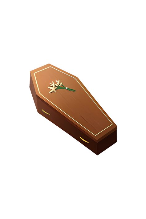 The emoji ⚰️ Coffin depicts a rectangular-shaped box with a lid that is typically used to bury a dead body. The coffin is shown in a brown or wooden color with a gold or silver-colored handle on the top. The lid of the coffin is closed, and there are no visible markings or decorations on the surface. The emoji may also have a shadow or shading effect to give it a three-dimensional appearance. Phone Emoji Png, Coffin Picture, Gothic Emojis, Vampire Emoji, 3d Emoji Png, Skull Emoji Png, Emojis Iphone, Emoji Copy, Emoji Dictionary