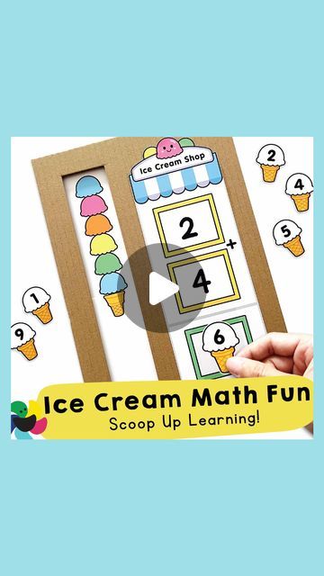 Chana Favors on Instagram: "Ice Cream Math Fun - Printable Addition and Subtraction Activity is here to sweeten up your child’s learning journey!   Perfect for parents and educators, this activity helps children develop essential math skills while having fun with ice cream-themed visuals.   Visit our Etsy store now to grab your copy and let the learning scoops begin! 🍦✨  ☰What you'll need:  * Chanafavors Printables  🌈 Shop for Printable PDF Files 🖨 Chanafavors.etsy.com  (Click our profile for live link)  * Cardboard * Cutter Knife * Scissors / Glue Stick * Adhesive Tape * Whiteboard Markers  ❤️ Like,  Share, and Save for future inspiration.  🌟Follow @chanafavors for fresh ideas every week!  #ChanaFavors  . . . . . .  #kidsactivities #earlychildhoodeducation #preschool #preschoolactivit Addition Subtraction Activities, Addition Activities Preschool, Subtraction Preschool, Ice Cream Math, Beginning Addition, Addition And Subtraction Games, Subtraction Activity, Math Addition Games, Subtraction Games