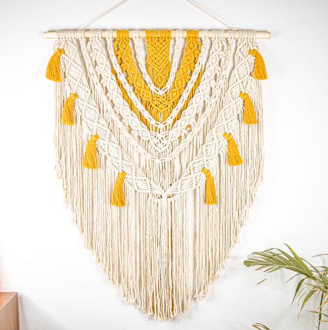 #macrame #macramewallhanging #decor #decorideas #boho #bohostyle #homedecorideas #homedecoronabudget #offwhite #yellow #aesthetic #inspiration #handmade #handmadehomedecor #handcraftedinindia #buyart #handcrafted #handmadegift #giftforfriend #giftforher #giftideas #giftguide #vocalforlocal #supportsmallbiz #photography Macrame Photography, Yellow Macrame, Macrame Room Divider, Diy Aesthetic, Aesthetic Inspiration, Hanging Macrame, Macrame Art, Instagram Handle, Yellow Aesthetic