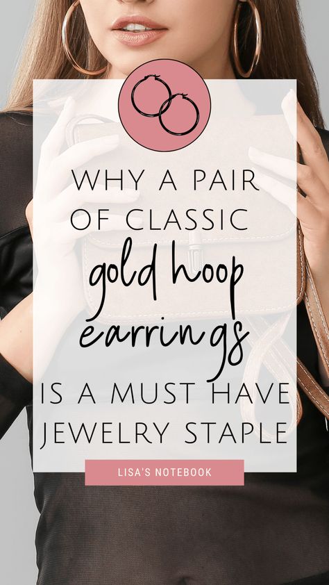 Why gold hoop earrings are a classic accessory worth investing in * | Lisa's Notebook Earrings Aesthetic Gold, Gold Hoops Aesthetic, Gold Hoop Earrings Aesthetic, Gold Hoop Earrings Outfit, Gold Hoop Earrings Style, Hoop Earrings Aesthetic, Gold Quotes, Aesthetic Gold, Simple Hoop Earrings