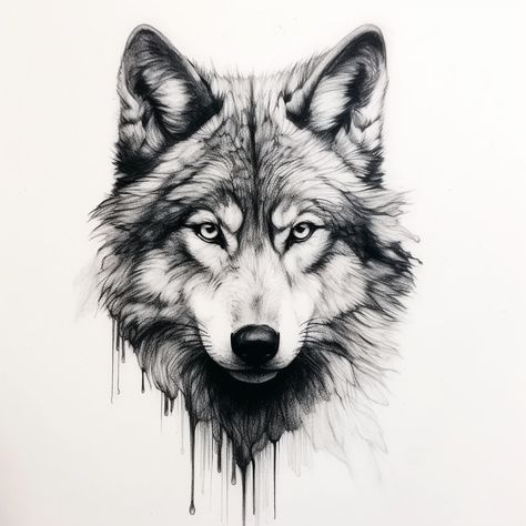 Men Wolf Tattoo, Wolf With Rose, Wolf Head Drawing, Wolf Face Tattoo, Pet Tattoo Ideas, Cute Tattoo Ideas, Pet Tattoos, Wolf Tattoos Men, Wolf Sketch