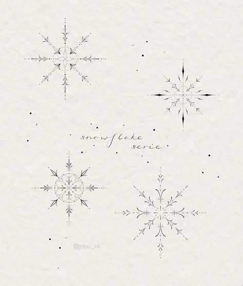 Hi everyone! I designed something inspired from snowflakes❄️ These ornaments can be customized✨ Next guest stops: İstanbul | 7-9 Kasım December | Hamburg 9-14 - Munich Waiting list is open for Europe For appointment goksuink@gmail.com 🥂 Randevu için goksuink@gmail.com 🪷 #tattoo #tattooideas #finelinetattoo #ornamentaltattoo #guestartist #berlintattoo #munichtattoo #hamburgtattoo #amsterdamtattoo #istanbultattoo Sun Snowflake Tattoo, Fine Line Snowflake Tattoo, Winter Solstice Tattoo, Snow Tattoo Ideas, Snowflake Tattoo Design, Snowflakes Tattoo, Winter Tattoos, Small Snowflake Tattoo, December Tattoo