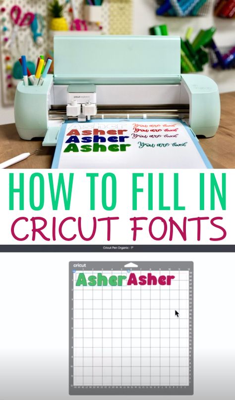 If you like working with fonts in Cricut Design Space, you have probably noticed that for some bubble fonts, you can only achieve an outline and not filled-in letters. Depending on the project you are creating, this can be frustrating. Today, we are going to show you how to fill in Cricut fonts to get those solid fonts you’ve been wanting. How To Fill In Text On Cricut, How To Fill In Letters On Cricut, Fill In Fonts On Cricut, How To Fill In Fonts On Cricut, Cricuit Joy, Cricut Apps, Craft Cricut, Cricut Projects Easy, Cricut Explore Air Projects