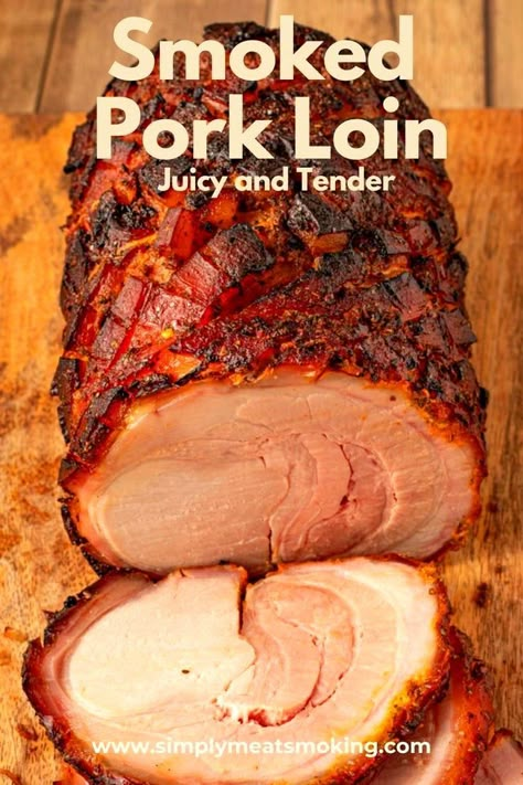 Try this quick and delicious smoked pork loin recipe for a meal that's ready in no time. With just a few ingredients and your electric smoker, you'll have a juicy and flavorful pork loin dinner that everyone will love. Smoked Pork Loin Recipes Pit Boss, Pork Loin On Smoker Grill, Smoked Boneless Pork Loin Roast, Smoked Pork Tenderloin Recipes Smokers, Pork Loin Pellet Grill Recipes, Smoked Pork Loin Recipes Smokers, Pork Loin Pellet Grill, Smoked Stuffed Pork Loin, Pork Loin Smoker Recipes