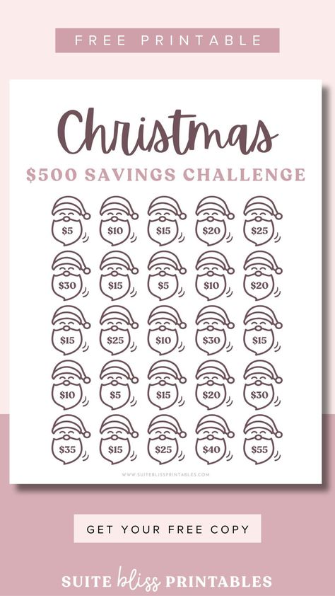 Ready to take on the Christmas Savings Challenge? The holiday season turns even the most budget-conscious among us into cheerful spenders, so if you’re determined to have a holly-jolly holiday without breaking the bank, you’re in the right place. Get your FREE $500 Christmas Savings Challenge Printable at the end of the blog and unwrap the gift of financial peace this holiday season! #savingschallenge #christmaschallenge Saving Tracker Ideas, Christmas Budget Printable Free, Christmas Savings Challenge Free Printable, Free Printable Savings Challenge, Free Savings Challenge Printable, Free Money Saving Printables, Savings Challenge Printable Free, Budgeting Challenge, Work Wellness