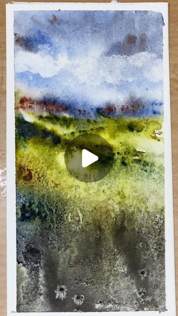 Acrylic Ink Painting Tutorials, Intuitive Watercolor Painting, Abstract Landscape Painting Watercolor, Granulation Watercolor, Abstract Watercolor Tutorial, Abstract Watercolor Paintings Tutorials, Watercolour Videos, Salt Watercolor, Abstract Watercolor Paintings