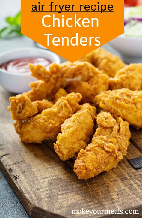 Air fryer chicken tenders. Find out what is the best coating to use! Gluten-free and egg-free options provided #chickentenders #airfryer #airfryerchicken #breadedchicken #healthy #glutenfree #eggfree #makeyourmeals Air Fryer Recipes Chicken Tenders, Air Fried Chicken Tenders, Air Fryer Fried Chicken, Breaded Chicken Tenders, Air Fryer Chicken Tenders, Fried Chicken Tenders, Air Fryer Oven Recipes, Air Fry Recipes, Air Fried Chicken