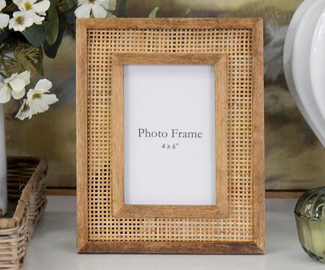 Cane Wall Decor, Photo Frame Design, Lattice Design, Picture Frame Shop, Multi Photo, Lattice Pattern, 4x6 Photo, Natural Tones, Tissue Box Covers