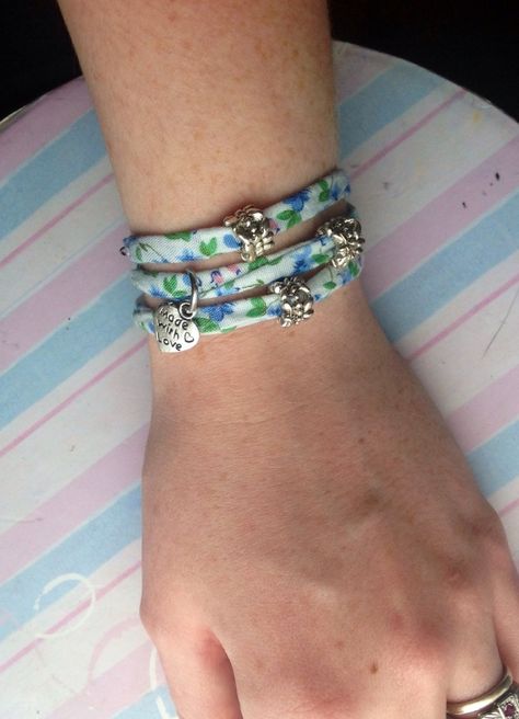 Fabric Bracelets | Tutorial | Ribbon Bracelet Diy, Fabric Cuff Bracelets Diy, Friendship Bracelet Stack, Loveshackfancy Aesthetic, Fabric Bracelets Diy, Fabric Scrap Projects, Cuff Bracelets Diy, Diy Bracelet Ideas, Fabric Cuff Bracelet