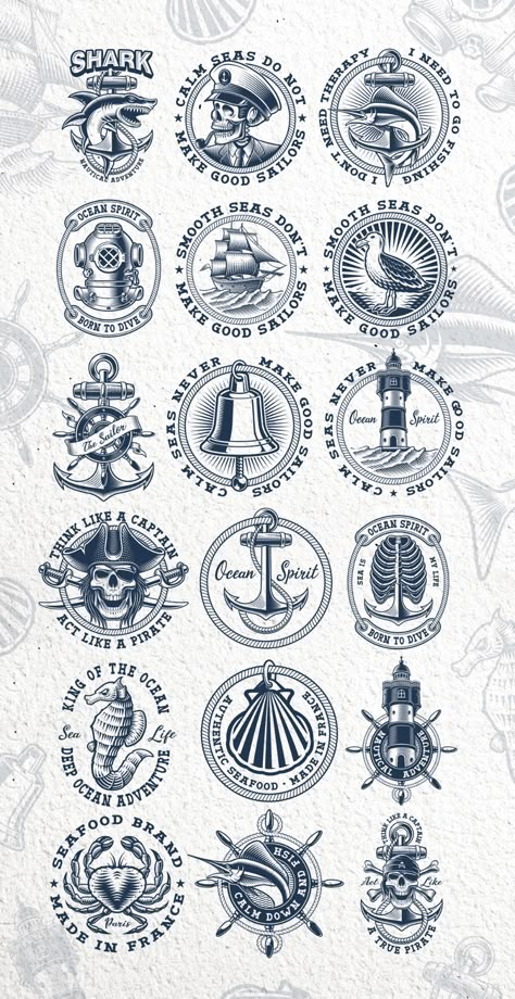 Nautical Symbols Tattoo, Sea Dog Drawing, Anchor Illustration Vintage, Nautical Chart Tattoo, Nortical Tattoo, Sailor Aesthetic Sea, Nautical Tattoo Ideas, Nautical Graphic Design, Vintage Nautical Tattoo