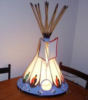 Lamp (Handmade Native American Tee-Pee) Tipi Painting, Native American Bedroom, Native Decor, Native American Teepee, Native American Feathers, Native American Decor, Native American Regalia, Paper Feathers, Tee Pee