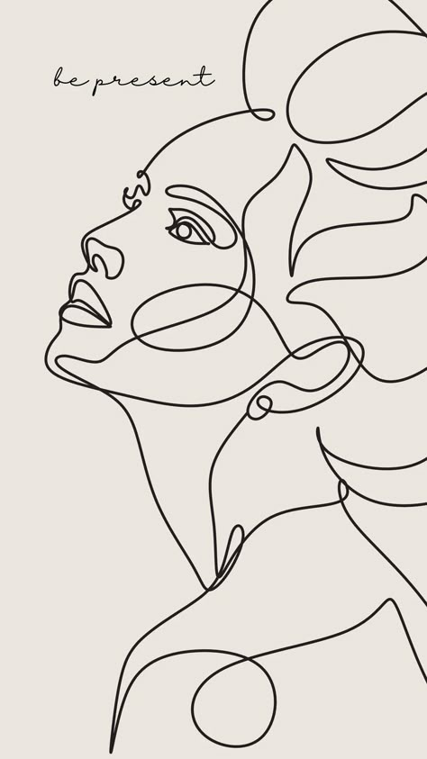 Embroidered Line Art, Woman Phone Wallpaper, Phone Wallpaper Template, Line Art Fashion, Embroidered Canvas Art, Wallpaper Template, Face Line Drawing, Line Wall Art, Girl Quote