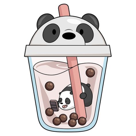 Our cute Panda character from the We Bare Bears cartoon series sure loves that Boba Drinks. He even had to wear a shirt to get one. But you can get Panda with boba drink in our new We Bare Bears Panda in Boba Drink Sticker. Beruang Grizzly, We Bare Bears Ice Bear, Bare Bears Ice Bear, Bears Cartoon, Ice Bear We Bare Bears, Tea Wallpaper, Boba Drink, We Bare Bears Wallpapers, Drink Stickers