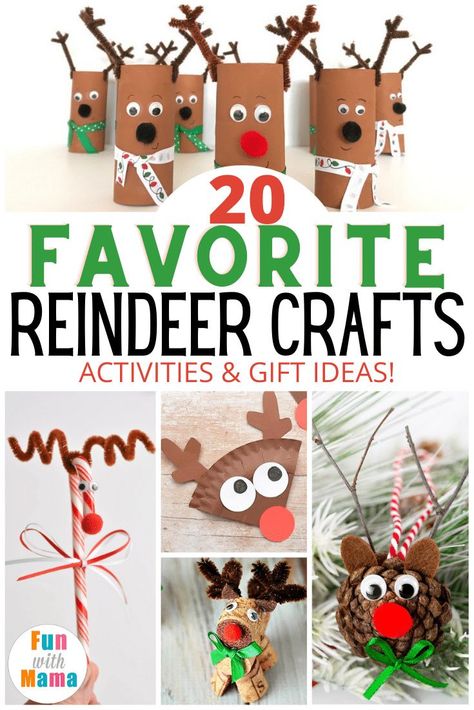 Make one of these fun reindeer crafts for kids this Christmas! If you're looking for some super fun Christmas activities for the kids, don't miss these! Reindeer Crafts For Kids, Reindeer Activities, Reindeer Crafts, Rudolph Reindeer, Crafts And Activities For Kids, Fun Christmas Activities, Reindeer Craft, Christmas Kindergarten, Christmas Activities For Kids