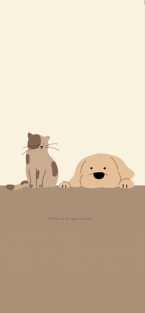 Cat And Dog Wallpaper Cartoon, Cat And Dog Aesthetic Wallpaper, Cat And Dog Drawing, Dog Wallpaper Iphone, Plain Wallpaper Iphone, We Bare Bears Wallpapers, Cute Blue Wallpaper, Minimal Wallpaper, Drawing Wallpaper