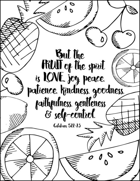 Galatians Coloring Page Bible Coloring Sheets, Bible Verse Coloring Page, Scripture Coloring, The Fruit Of The Spirit, Fruits Of The Spirit, Bible Verse Coloring, Bible Study For Kids, Summer Coloring Pages, Bible Coloring Pages