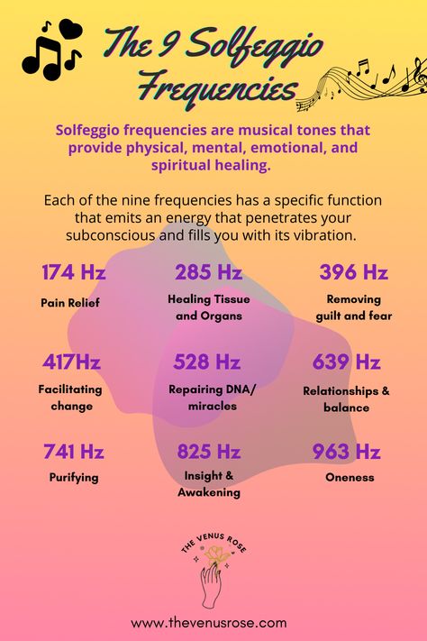 Have you heard of Solfeggio frequencies? They’re like secret weapons that can help you take charge of your life! These sounds are seriously powerful and can make a big difference in your world. With the help of these incredible tones, you can orchestrate your destiny and make your dreams a reality. #solfeggiofrequencies #healingtones #solfeggioscale #binauralbeats #healing #manifesting Healing Frequencies Hz Chart, Solfeggio Frequencies Benefits, High Frequency Music, Frequencies For Sound Healing, 639 Hz Frequency, Sound Frequency Healing, Healing Sounds Frequencies, Solfeggio Frequencies Chart, Binaural Beats Frequencies