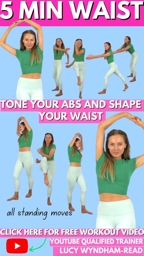 waist workout One & Done Workout, One And Done 7 Minute Workout, Lucy Wyndham Read, Lwr Fitness, Ten Minute Workout, Ab Workout For Women, 5 Minute Workout, Shape Your Waist, Lucy Wyndham