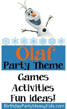 Olaf Party Ideas!   Fun ideas for Olaf themed party games, activities, party food, favors and more!   Great for boys and girls, kids, tweens and teens.  http://www.birthdaypartyideas4kids.com/olaf-party.html Olaf Birthday Party Ideas, Olaf Games, Frozen Birthday Party Games, Olaf Birthday Party, Olaf Party, Food Favors, Olaf Birthday, Snowmen Activities, Snowman Party