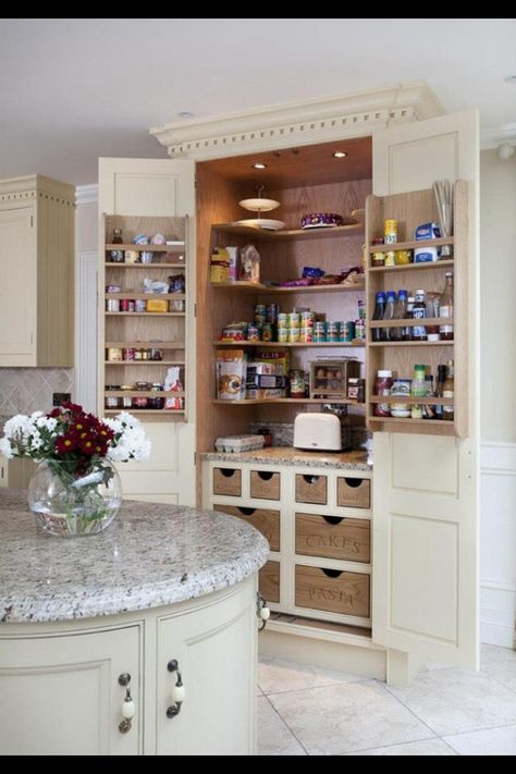 Kitchen press Pantry Press Cabinets, Pantry Press, Larder Press Ideas, Kitchen Pull Out Larder, Countertop Larder Cupboard, Pull Out Larder Cupboard, Kitchen Larder Cupboard Freestanding, Larder Storage, Larder Cupboard