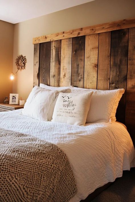 "Transform your bedroom with a DIY Pallet Wood Headboard! 🛠️🛏️ Perfect for those who love rustic decor and sustainable projects. 🌟✨ #RusticDecor #PalletCrafts #BedroomInspiration" Pallet Wood Headboard Diy, Rustic Headboard Diy, Pallet Wood Headboard, Rustic Wood Headboard, Diy Headboard Wooden, Sustainable Projects, Pallet Headboard Diy, Diy Wood Headboard, Bed Frame Plans