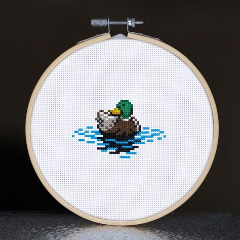 Duck Cross Stitch Pattern, Instant PDF Download, Mallard Duck Cross Stitch Pattern Free, Black Cross Stitch Patterns, Cute Animal Cross Stitch Patterns, Otgw Cross Stitch, Rubber Duck Cross Stitch, Cute Simple Cross Stitch, Cross Stitch Small Pattern, Kawaii Cross Stitch Pattern Free, Simple Cross Stitch Patterns Free